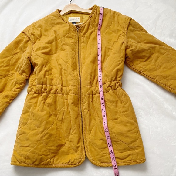 NWOT Quilted Collarless Corduroy Mustard Yellow Jacket - Picture 4 of 11